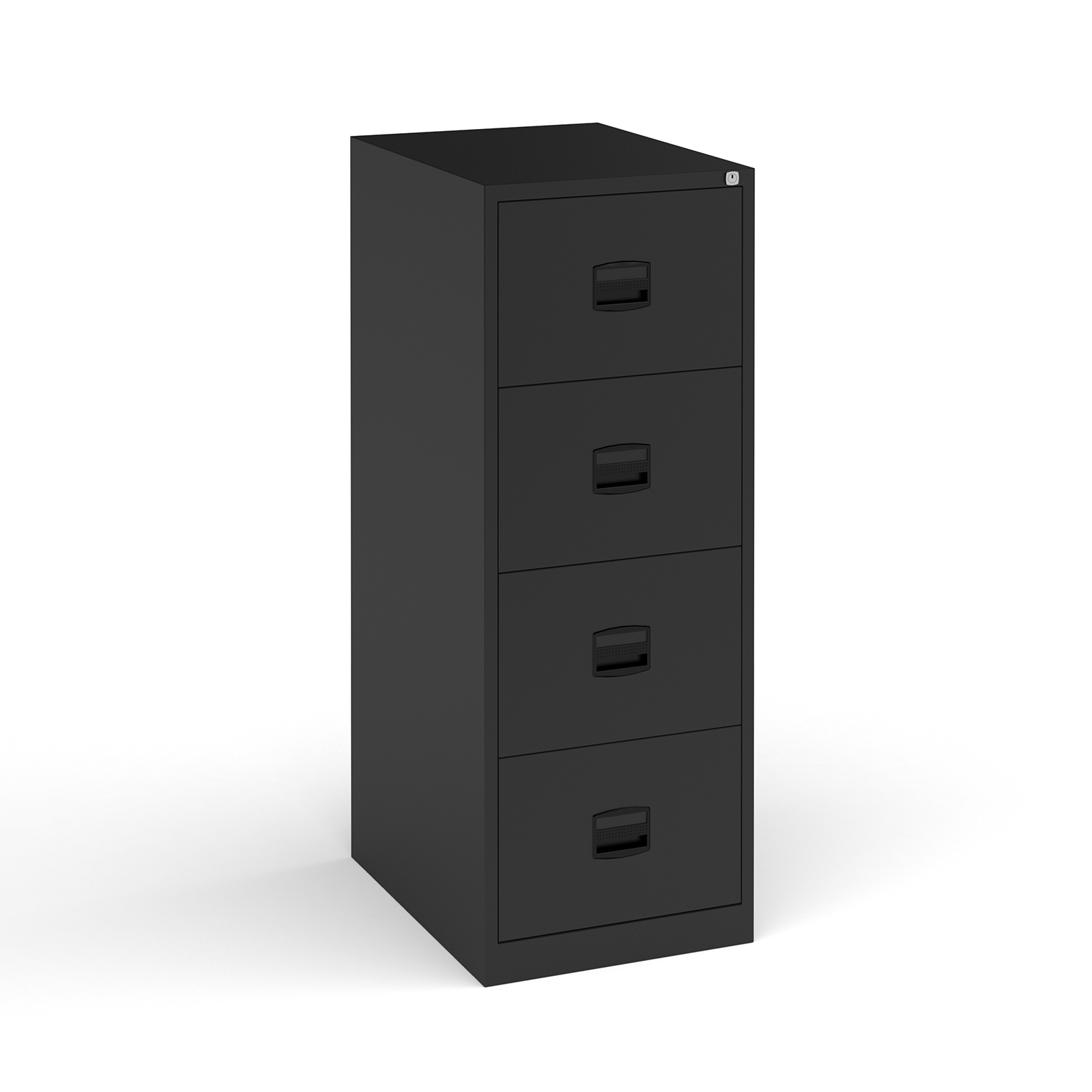 Steel 4 drawer contract filing cabinet 1321mm high - black